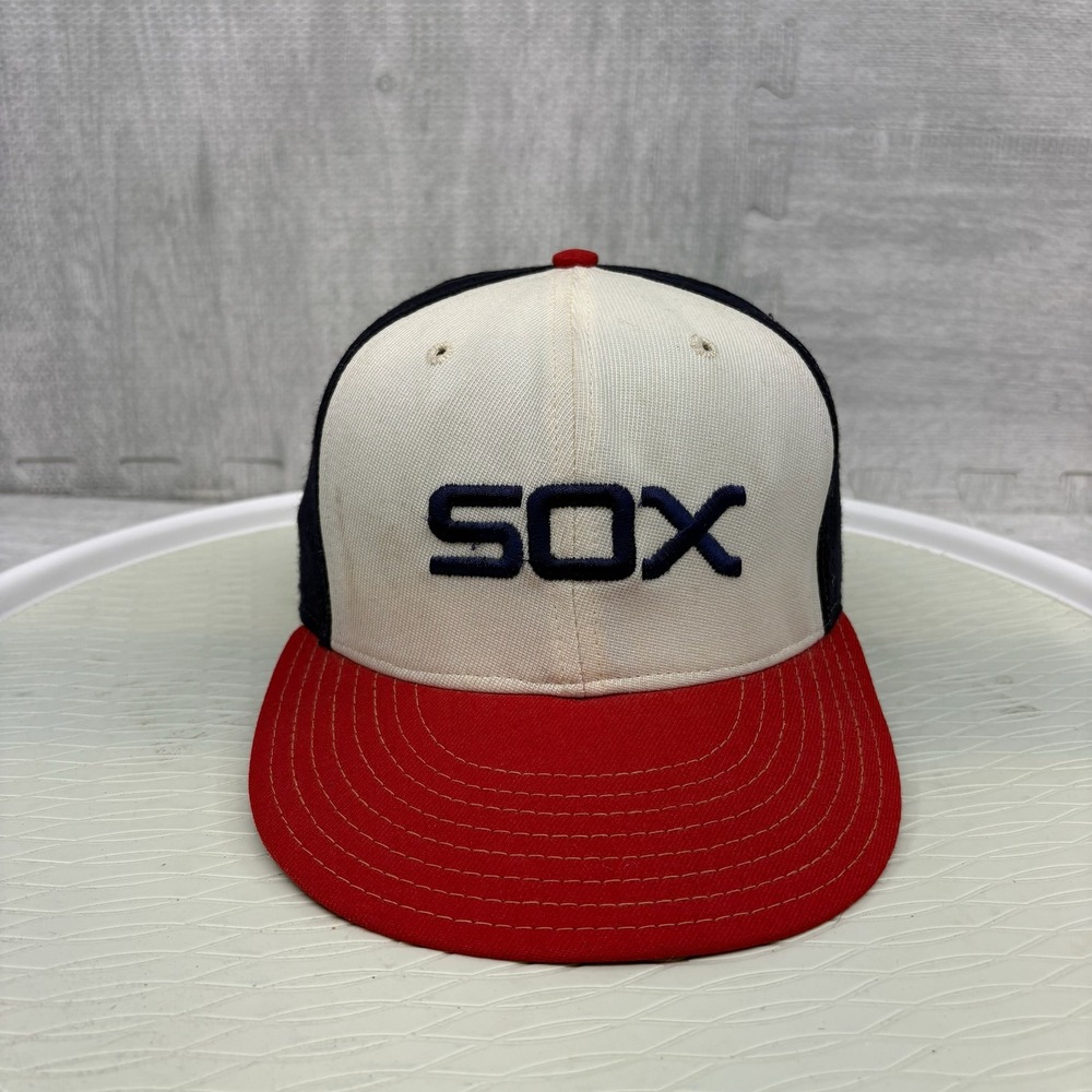 Vintage Chicago White Sox MLB Professional Model Fitted Hat Size 6 7/8 Wool USA
